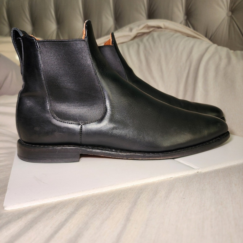 Allen Edmonds Chelsea Boots Men 11.5 D Black Good 7522 Leather Bench Welt Preppy